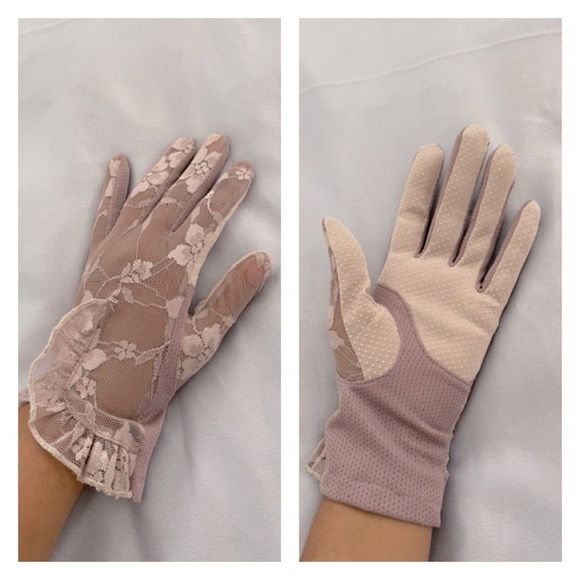 EUC lacy pink driving gloves - Picture 4 of 6